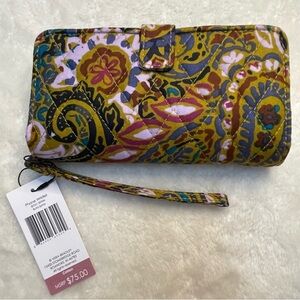 NWT Vera Bradley Multicolor Buta Spray Paisley Phone Wristlet Wallet